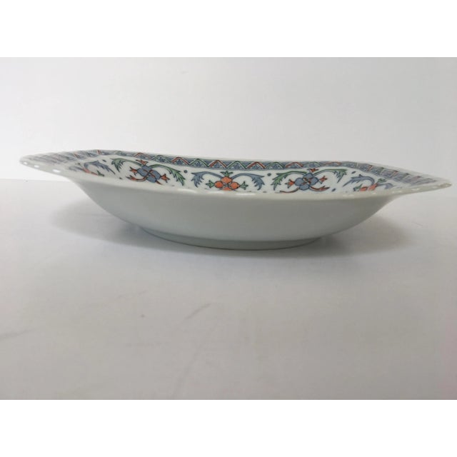 Late 20th Century Porcelain Scalloped Edge Floral Shallow Bowl/Catchall For Sale - Image 9 of 13