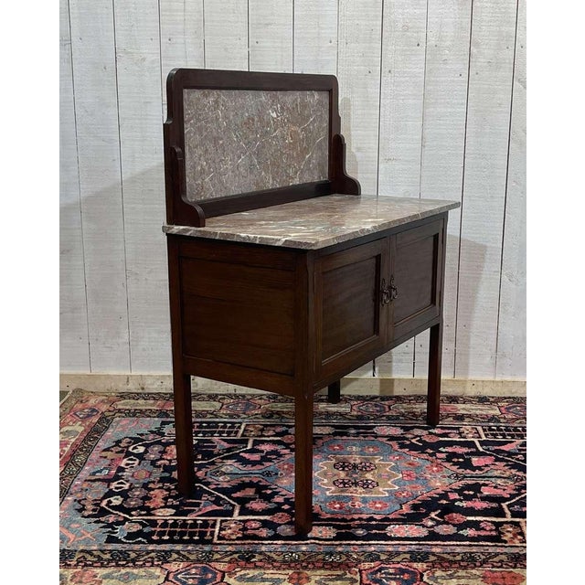 English Mahogany and Marble Bathroom Table For Sale - Image 12 of 14