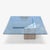 1980s Postmodern Glass Coffee Table With Travertine Base For Sale - Image 13 of 18