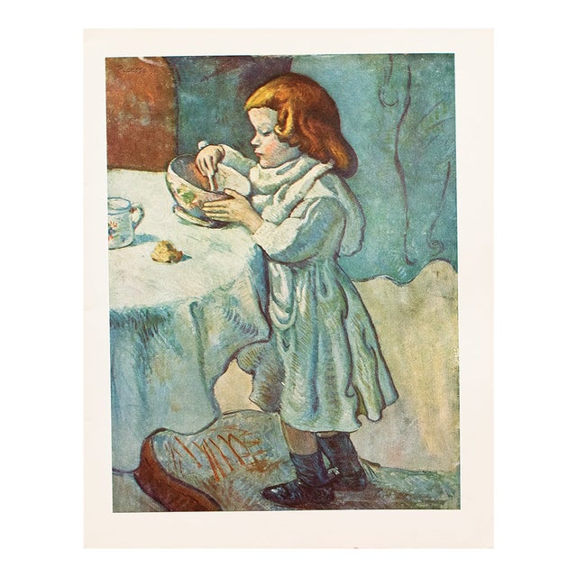 1952 After Pablo Picasso "Le Gourmet", Period Full-Color Print For Sale