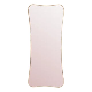 Mirror with a Gilded Brass Rod, 1970s For Sale