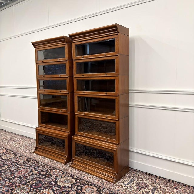 English Bookcases in the style of Globe Wernicke, Set of 2 For Sale - Image 5 of 15
