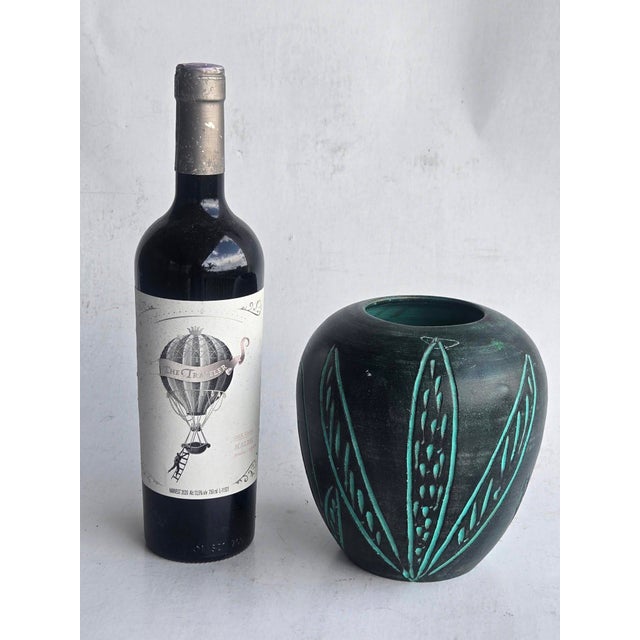 Ceramic 1970s Sgraffito Ceramic Vase in the Style of Aldo Londi for Bitossi For Sale - Image 7 of 12