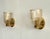 Italian Art Deco Style Brass and Murano Glass Wall Sconces, 1990s, Set of 2 For Sale - Image 3 of 12
