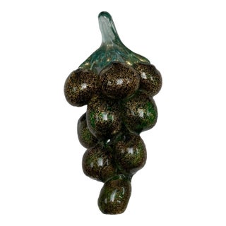 Italian Murano Art Glass Grape Cluster Sculpture For Sale