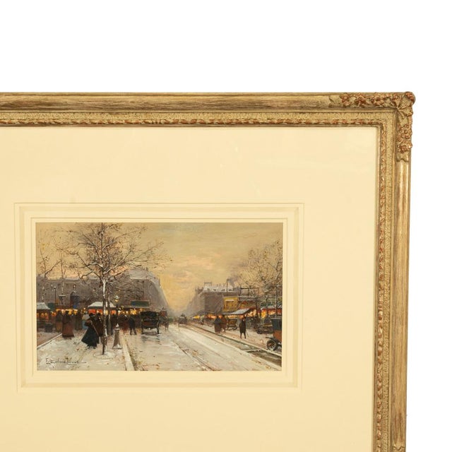 1900 - 1909 French Impressionist Painting Winter Landscape Scene "Foire De Montmartre" Paris by Eugene Galien-Laloue, 1900 For Sale - Image 5 of 12