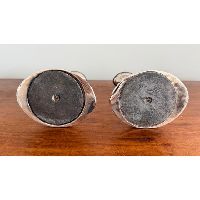 Pair of English George III Style Sterling Silver Candlesticks, 1890s For Sale - Image 12 of 12