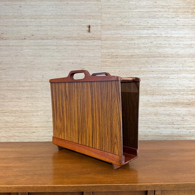 Mid 20th Century 1960s Ernest Sohn for Siamese Teak and Rosewood Magazine Holder For Sale - Image 5 of 12
