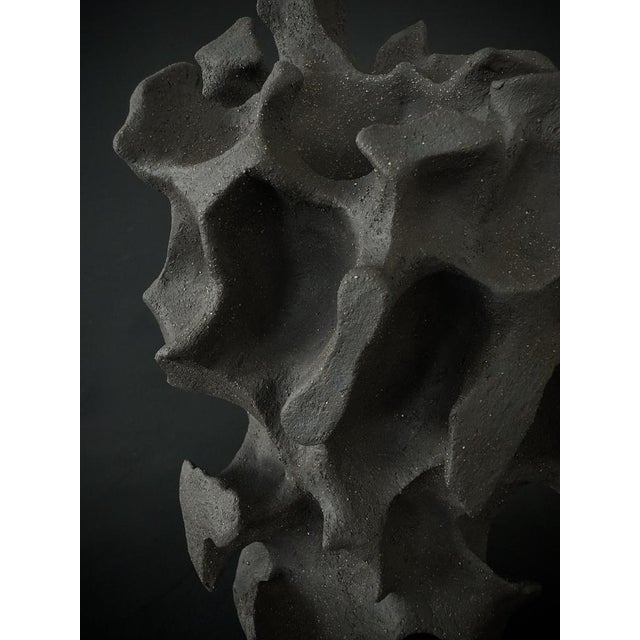Brown Geoma Kurinuki_8 Sculpture by Pellizco Ceramica For Sale - Image 8 of 9