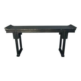 Chinoiserie Green Painted Console by Baker Furniture For Sale