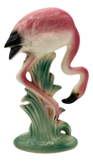 1950s MCM California Pottery Ceramic Searcher Tropical Pink Flamingo Figurine Statue