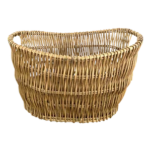 Vintage Deep Oval Wicker Basket
