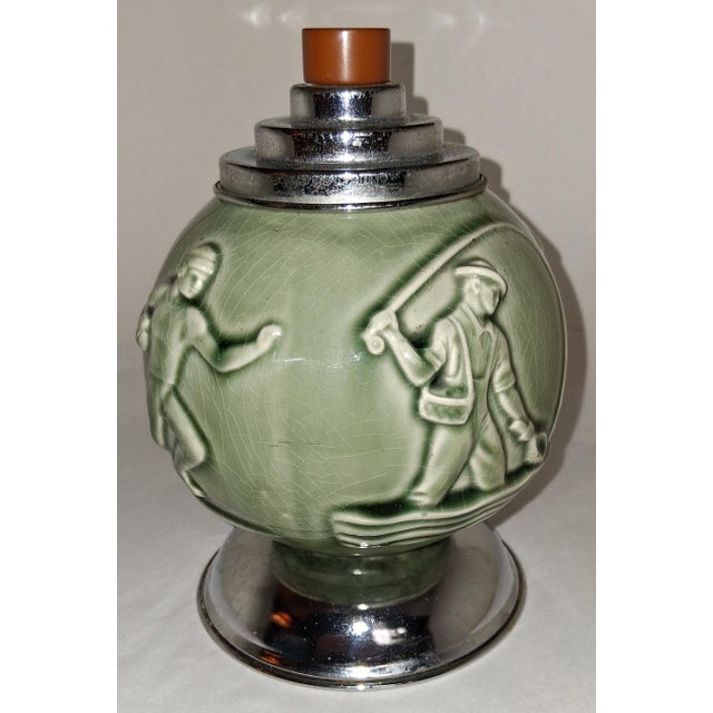 Vintage Art Deco Rookwood Ceramic Green Cigarette Dispenser - Works Well Beautiful piece - Please See Photos / Item will...