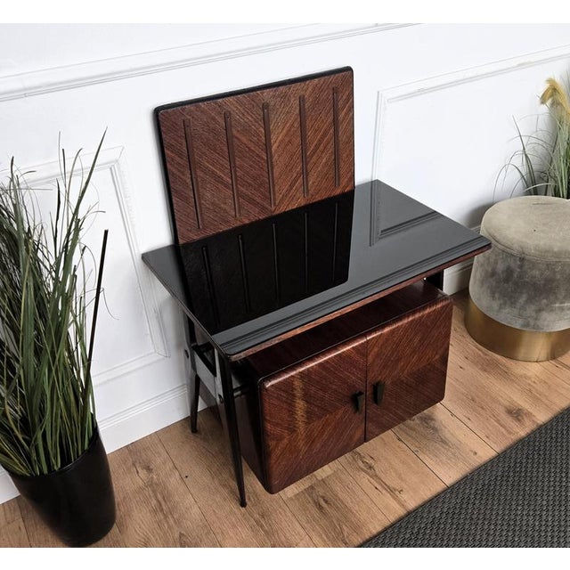 Black Vintage Italian Walnut Bar Cabinet, 1950s For Sale - Image 8 of 11