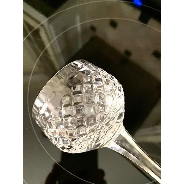 1970s Stuart Crystal /Waterford Wine Glasses Vintage Rare Hand Blown & Cut Royal Warrant Hardwicke Pattern Set 10 For Sale - Image 5 of 10