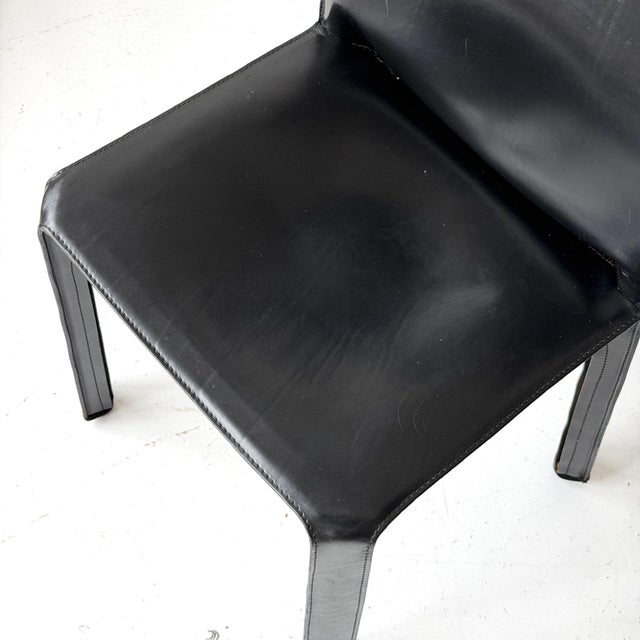 Cassina 1980s Leather Cab Chairs by Mario Bellini for Cassina For Sale - Image 4 of 10