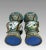 Chinese Jingfa Blue & Gold 'Dragon Back' Cloisonne Beaker Form Vases With Auspicious Cranes & Lotus - A Pair on Wood Stands For Sale - Image 12 of 12