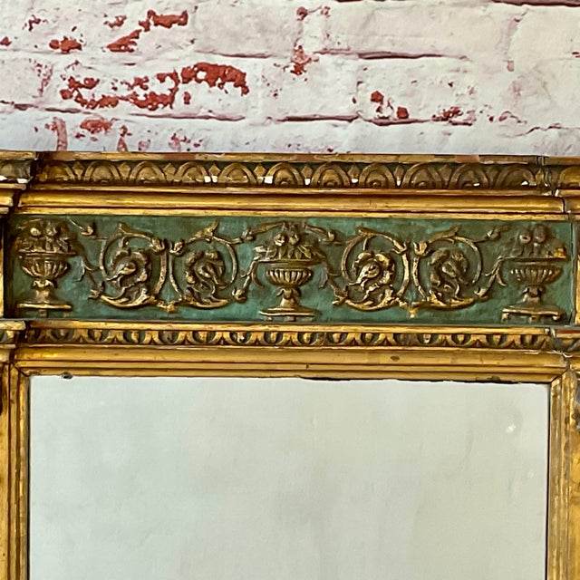 Italian Giltwood and Polychrome Neoclassical Mirror Tuscan Circa 1750 For Sale - Image 9 of 18