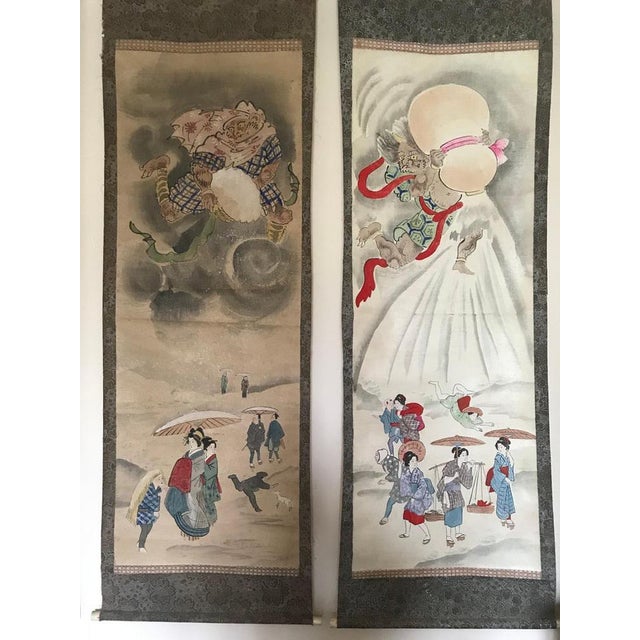 Paper Large Japanese Edo Period Kakemono Scroll Hangings, 19th Century, Set of 6 For Sale - Image 7 of 18