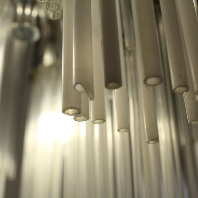 Chandelier with Glass Rods and Steel Structure, 1970 For Sale - Image 15 of 18