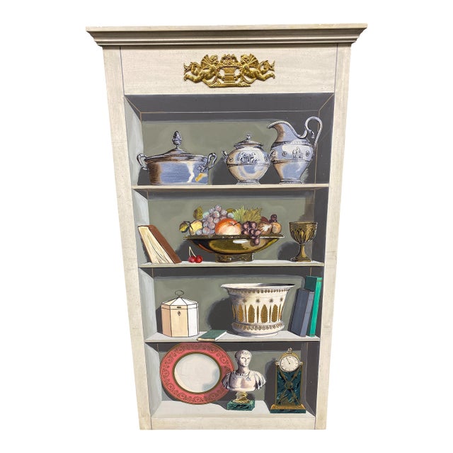 Stunning Palladio Italian Trompe L’Oeil Hand-Painted Wood Panel For Sale