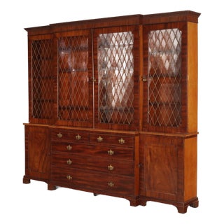 Mahogany Bookcase with Ebony and Walnut Inlays For Sale