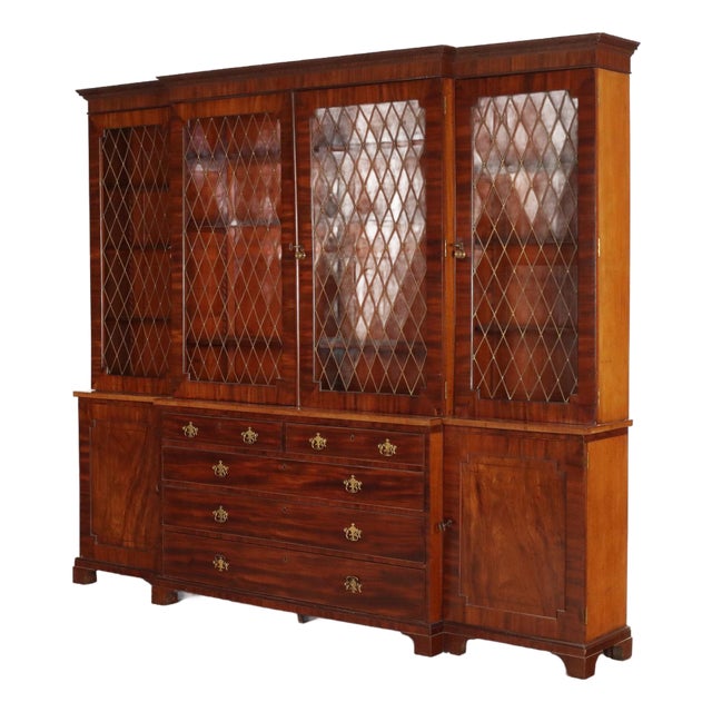 Mahogany Bookcase with Ebony and Walnut Inlays For Sale