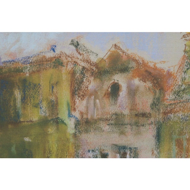 Wood Czeslaw Galuzny Polish Town Market Ville De Costes Pastel Print on Board 28" For Sale - Image 7 of 11