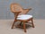 Brown Vintage Armchair in Cherry Wood and Cane and Bouclé by Frits Schlegel, Denmark, 1940s For Sale - Image 8 of 15