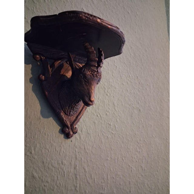 Black Forest Stags Vase Holders and Shelf, 1920s, Set of 3 For Sale - Image 3 of 9