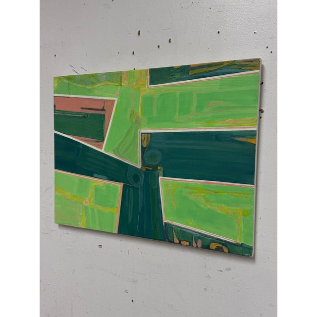 Design Plus Gallery presents a Circa 2008 Contemporary Geometric Abstract Acrylic on Canvas Painting. This acrylic...