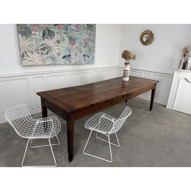 Wood Farmhouse Table in Oak, 19th Century For Sale - Image 7 of 9