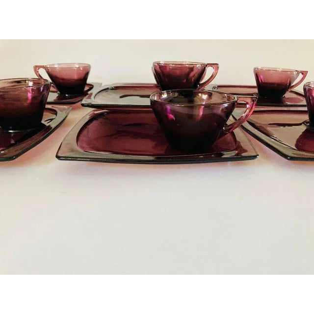 Amethyst Depression Era Glass Cups Set of 8