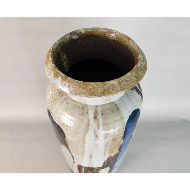 MCM Signed Studio Pottery Vase Large 23" For Sale - Image 9 of 12