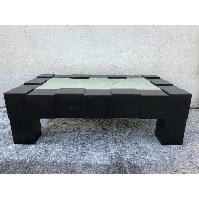 Black Lacquered And Mirrored Coffee Table In The Manner Of Josef