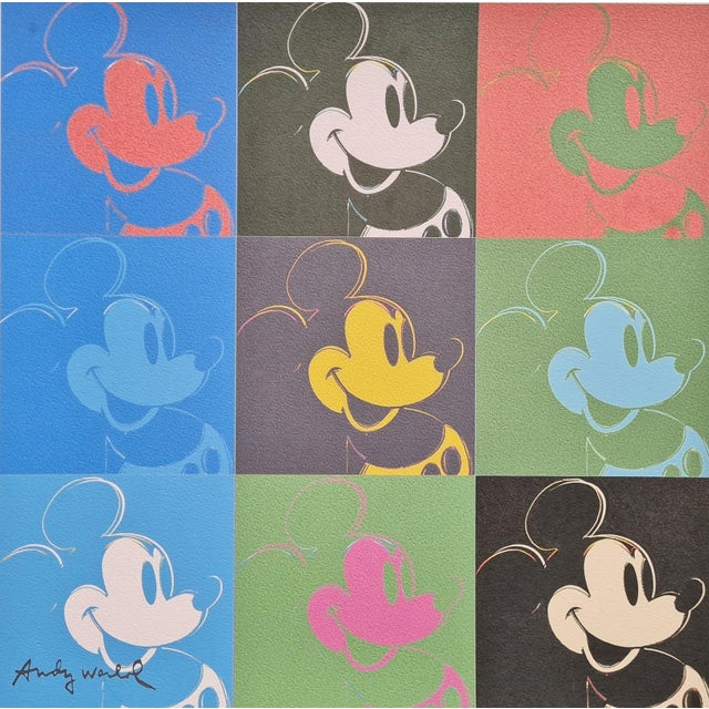 After Andy warhol "Topolino" limited edition lithograph by cmoa. stunning limited edition of 500 numbered in pencil with...