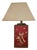Vintage Oriental Table Lamp with Embroidered Silk Panels, 1960s For Sale