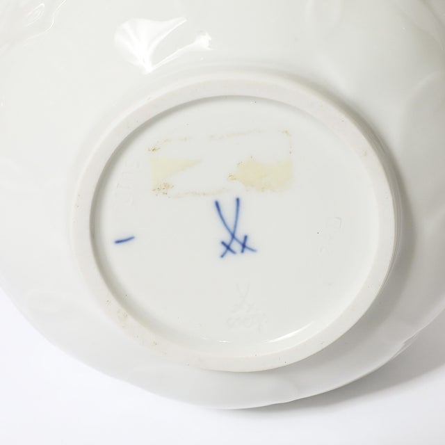 Mid-Century Stylized White Lotus Form Flower Porcelain Vase by Meissen For Sale - Image 13 of 13