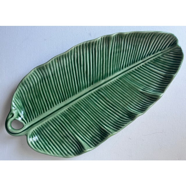 Vintage Bordallo Pinheiro Green Banana Leaf 15" Platter For Sale - Image 10 of 10