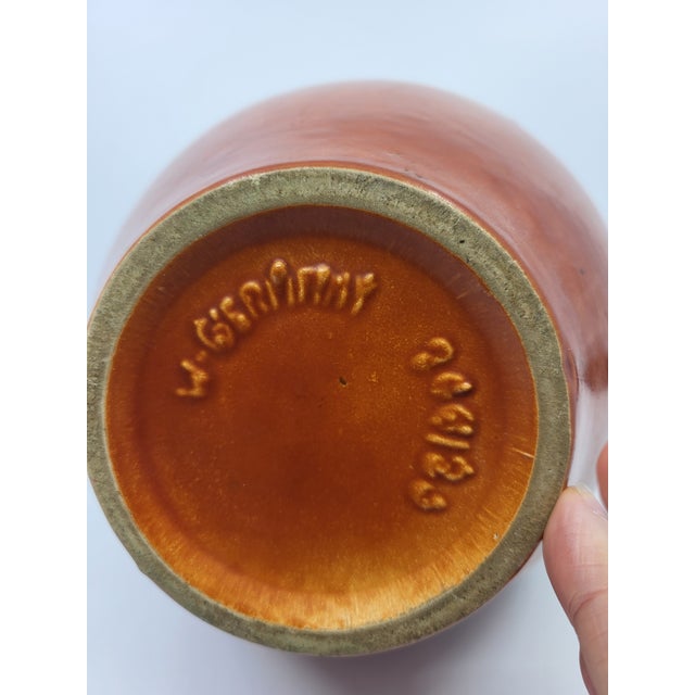 Brown West German Ceramic Vase, 1970s For Sale - Image 8 of 9