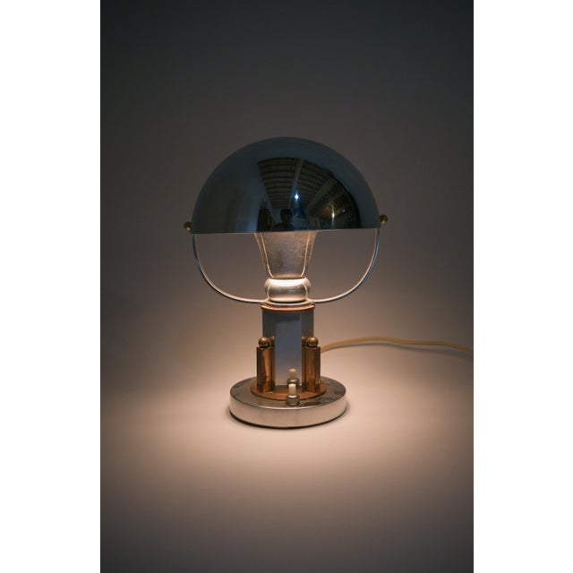 Vintage French Table Lamp in Copper and Chrome, 1930 For Sale - Image 17 of 18