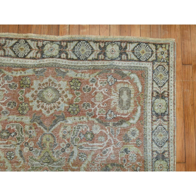 Rustic Antique Persian Shabby Chic Mahal Rug For Sale In New York - Image 6 of 6
