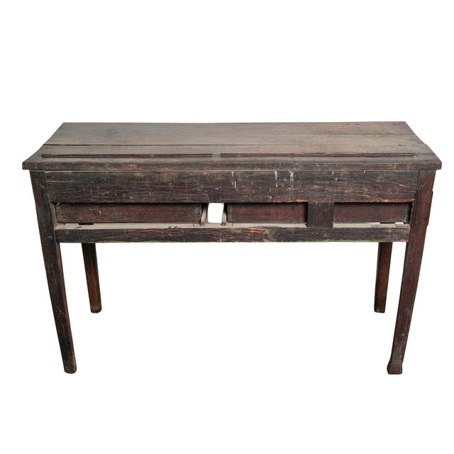 This Antique George III Style Oak Square Tapered Leg Welsh Kitchen Dresser Base is a handmade piece crafted in England...
