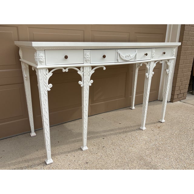 Late 20th Century White Lacquered Chippendale Console by Maitland-Smith For Sale In South Bend - Image 6 of 15