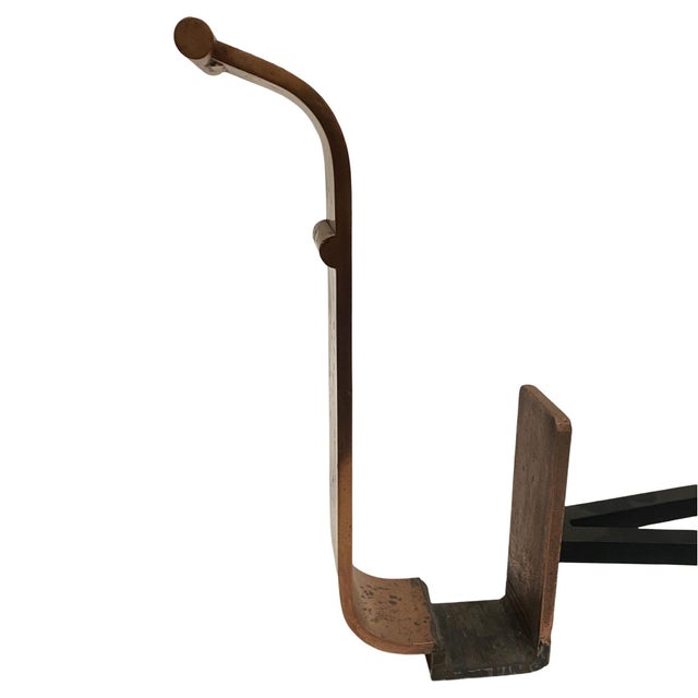 1930s 1930s Art Deco Modernist Copper and Iron Firedogs / Andirons, Pair For Sale - Image 5 of 8