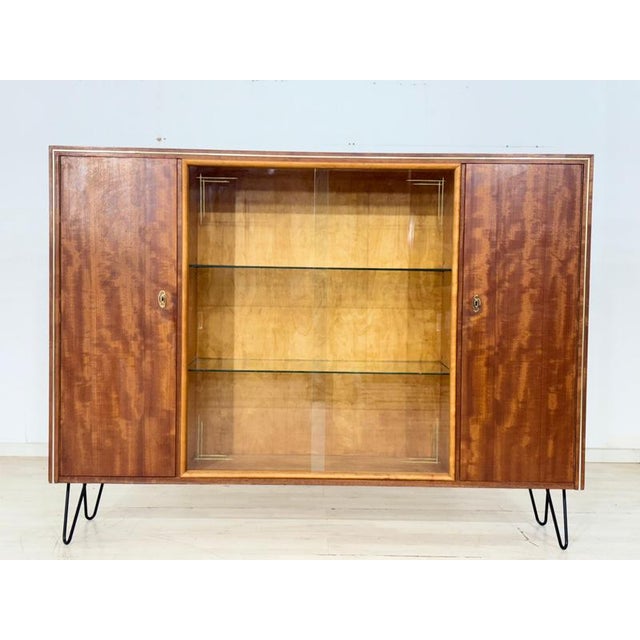Mid-Century Wood and Glass Highboard, 1960s For Sale - Image 9 of 14