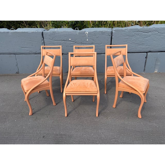 Set of Six Designer Dining Chairs, Art Nouveau Style, 1980s For Sale In Miami - Image 6 of 17