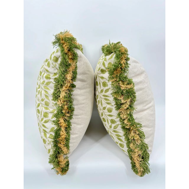 Sanderson Morris & Co. Rosehip Thyme Print Cream Linen Pillows - Set of 2 For Sale - Image 10 of 11