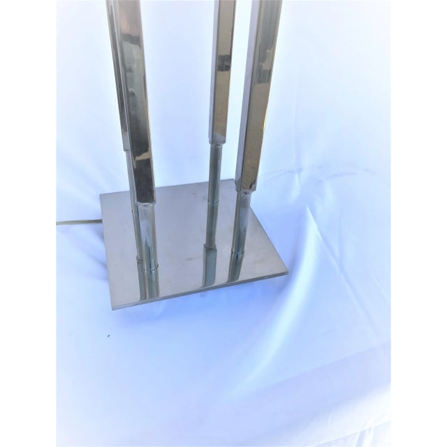 Good size of well known Art Deco Style of Hi-polished nickel Lamps . Double socket assembly. No Lamp Shades These cost a...