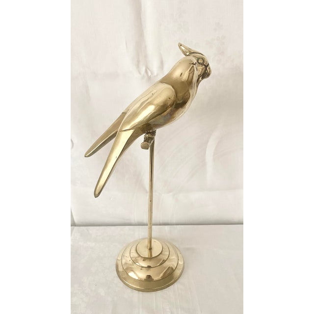Mid-Century Hollywood Regency Solid Brass Lovebirds on Perch Stand For Sale - Image 13 of 16